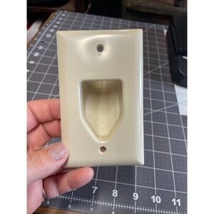 1-Gang Recessed Low Voltage Audio Video Cable Pass-Through Wall Plate